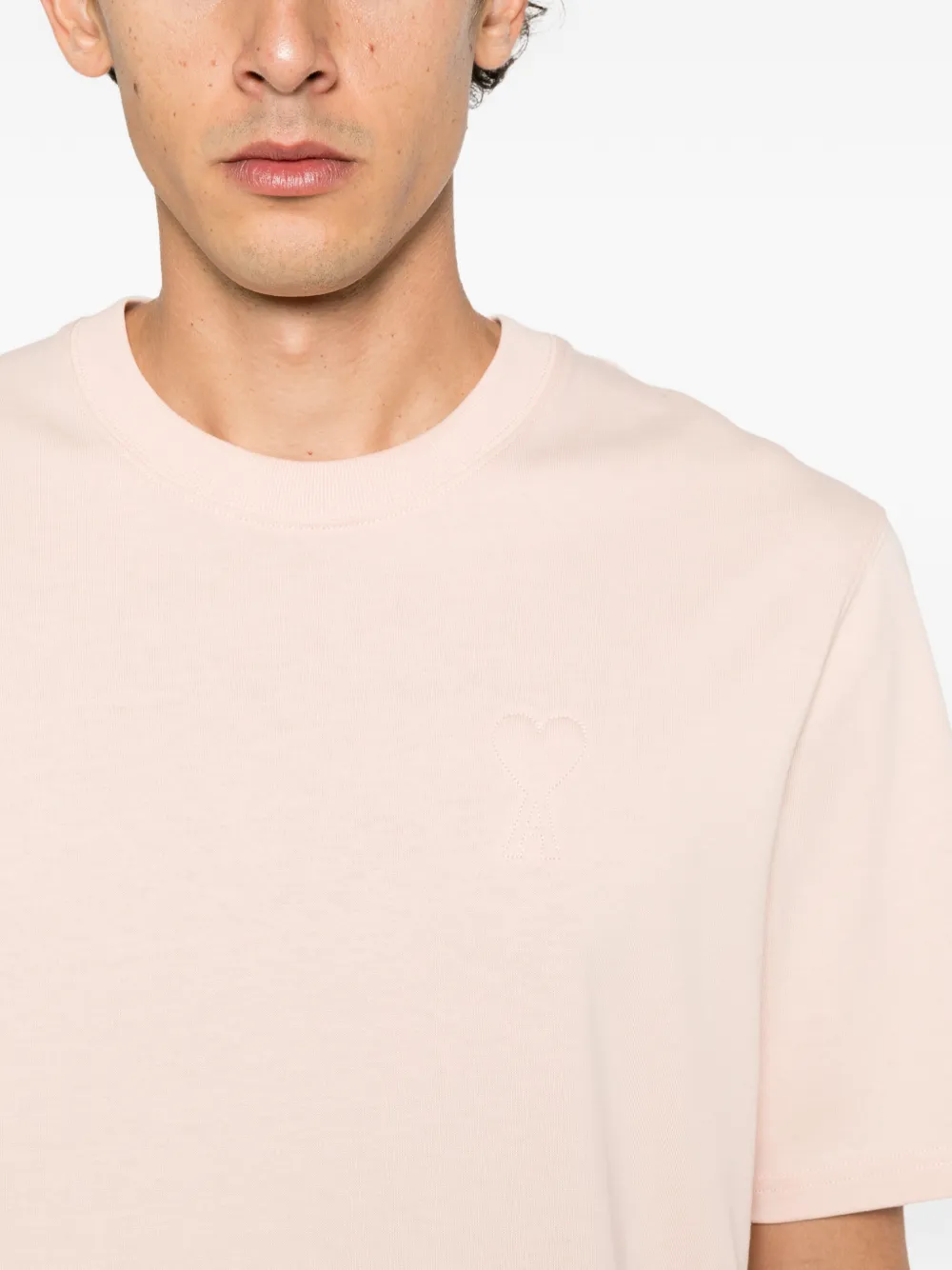 AMI Paris Ami de Coeur-embellishment T-shirt Beige