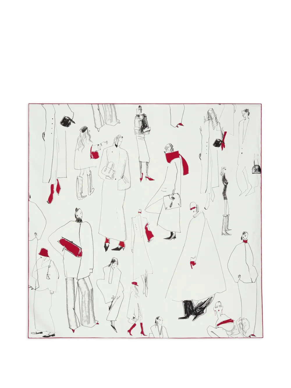 POTAMY graphic-print silk scarf