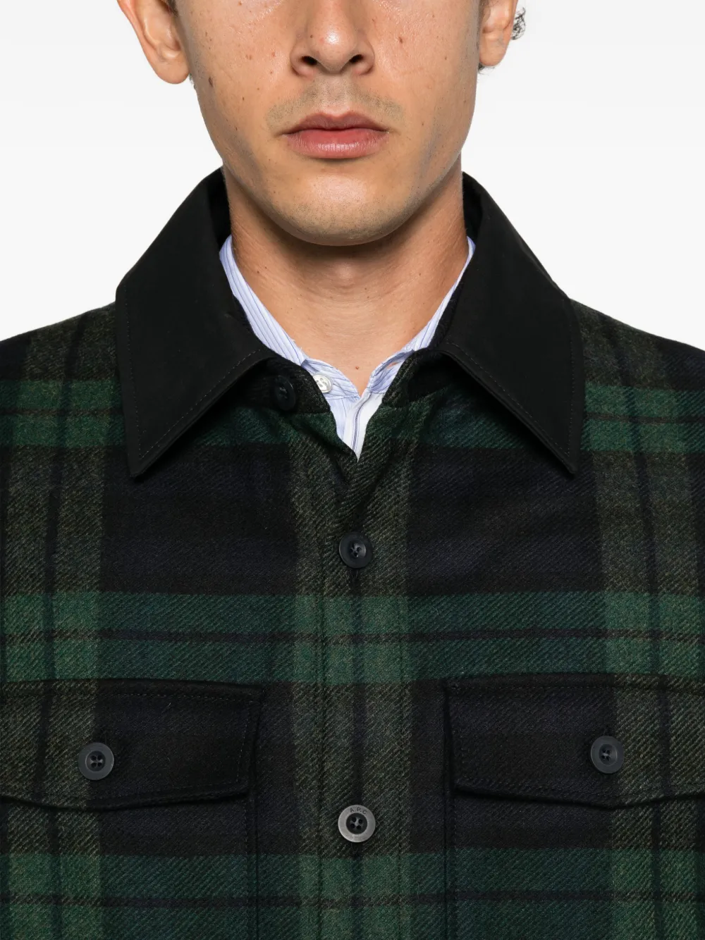 A.P.C. Geruit shirtjack Blauw