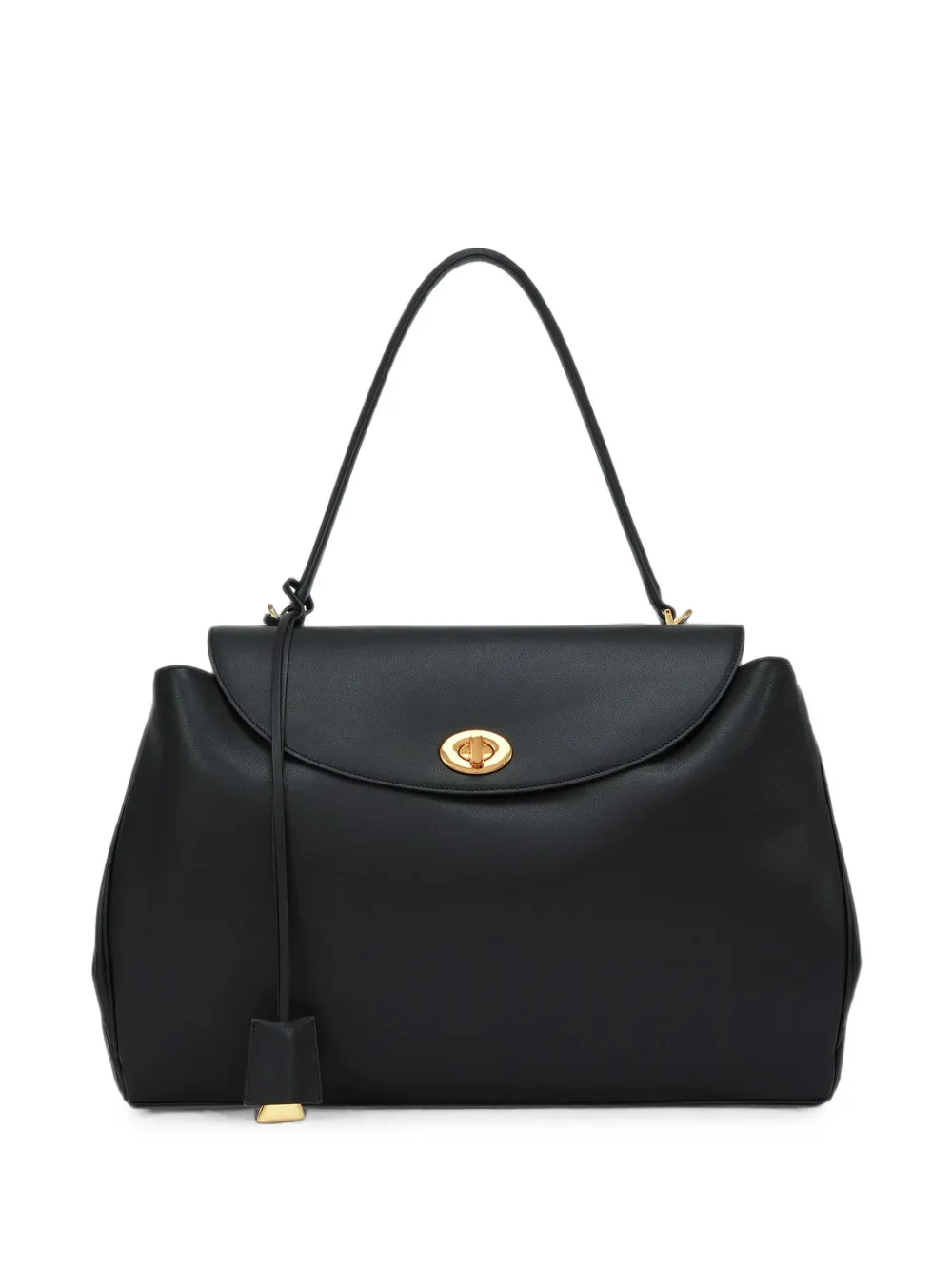 POTAMY leather twist-lock shoulder bag - Nero