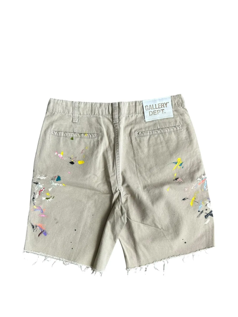 GALLERY DEPT. Workshop paint-splatter shorts Beige