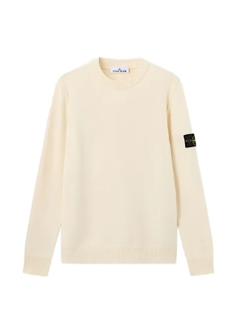 Stone Island 5100072 lambswool regular-fit crewneck jumper with ribbed trims