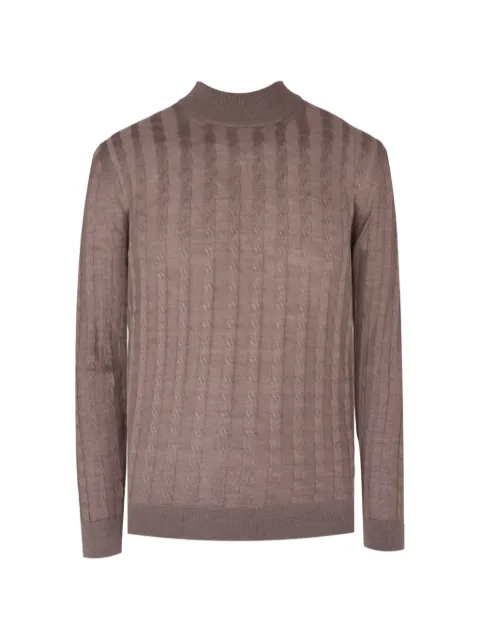 Pal Zileri cable-knit high-neck sweater