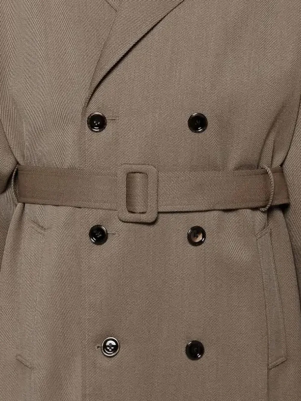 Lardini Jas met ceintuur en dubbele rij knopen Beige