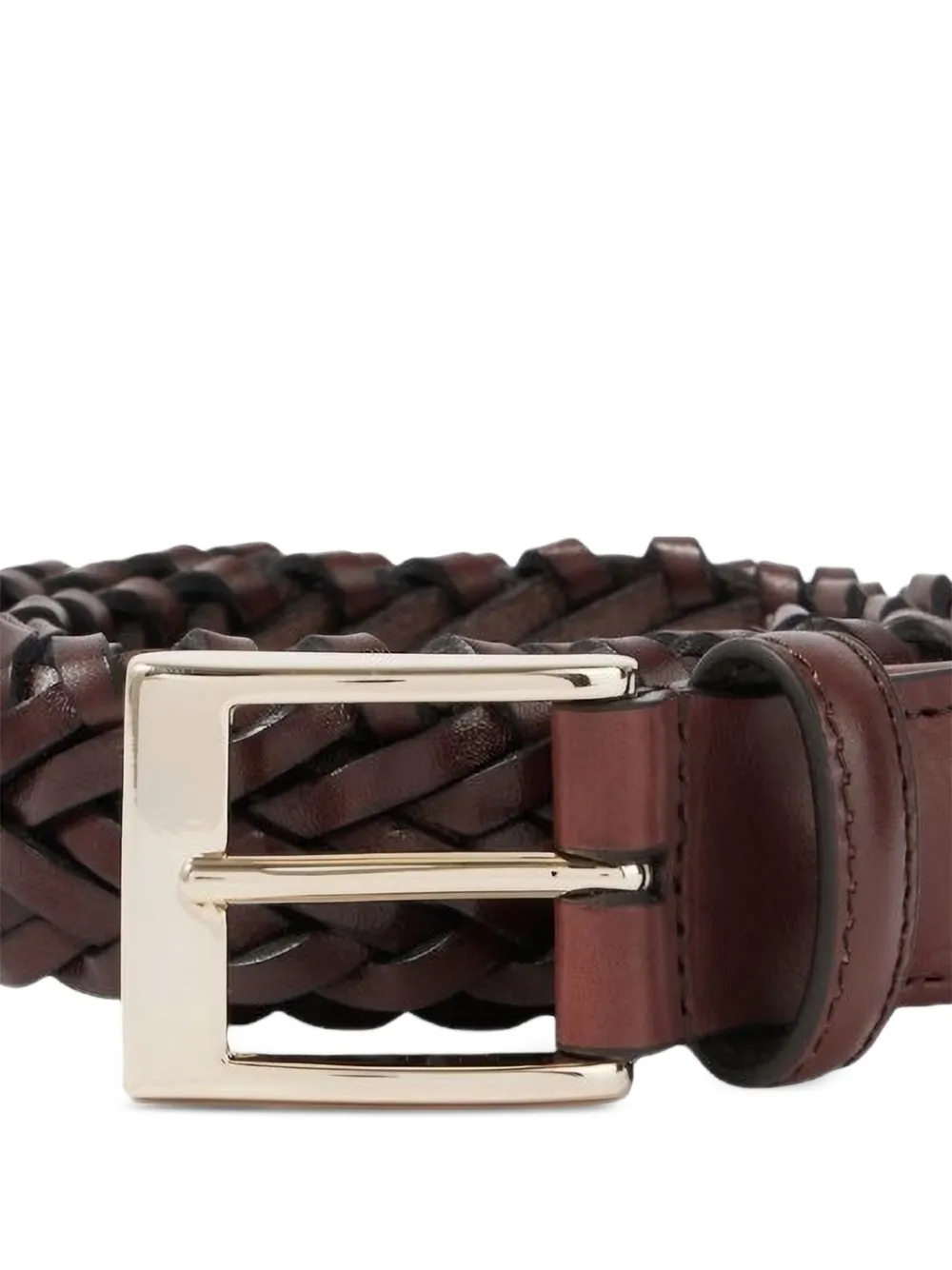 Lardini braided leather belt Bruin