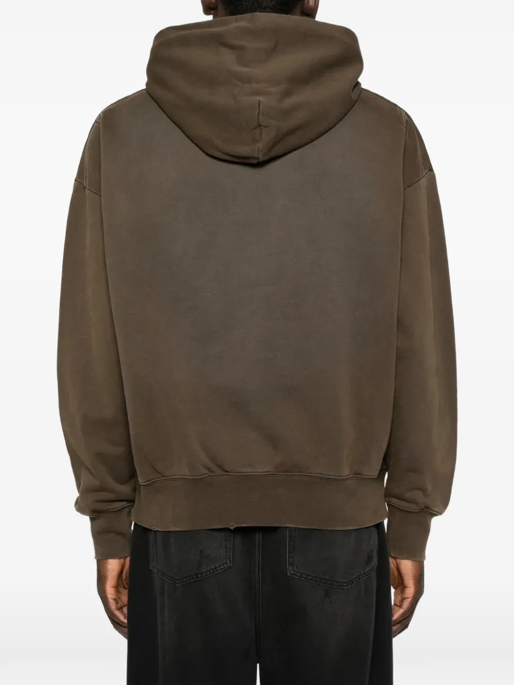 Purple Brand logo-print distressed hoodie Groen