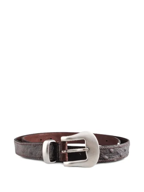 Molebo ostrich-effect leather belt
