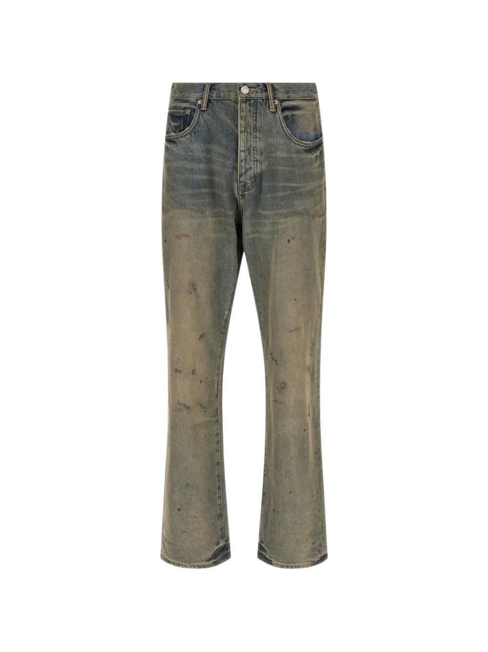 Purple Brand jean P011 Dirty Oil Repair - Bleu