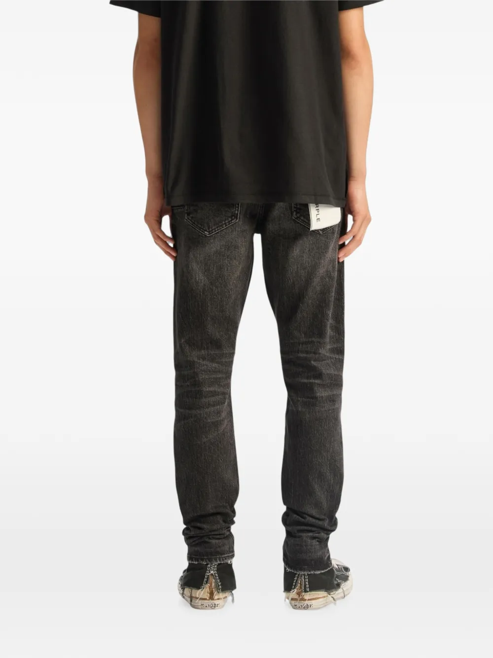 Purple Brand Vintage Heavy Destroy gerafelde bootcut jeans Zwart
