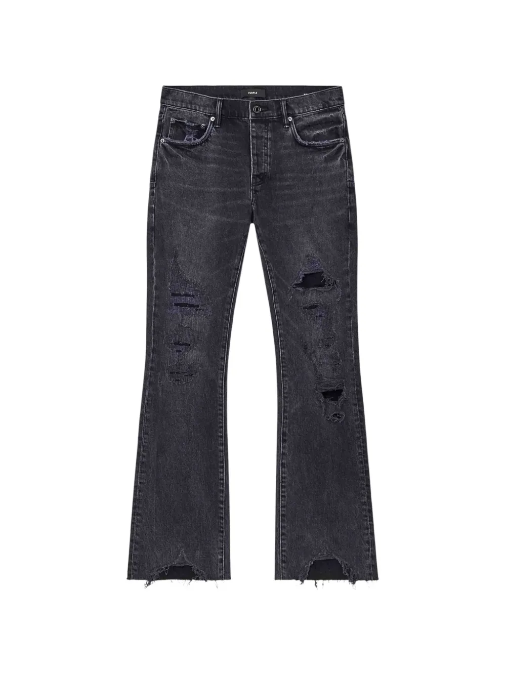 Purple Brand Vintage Heavy Destroy distressed bootcut jeans - Noir
