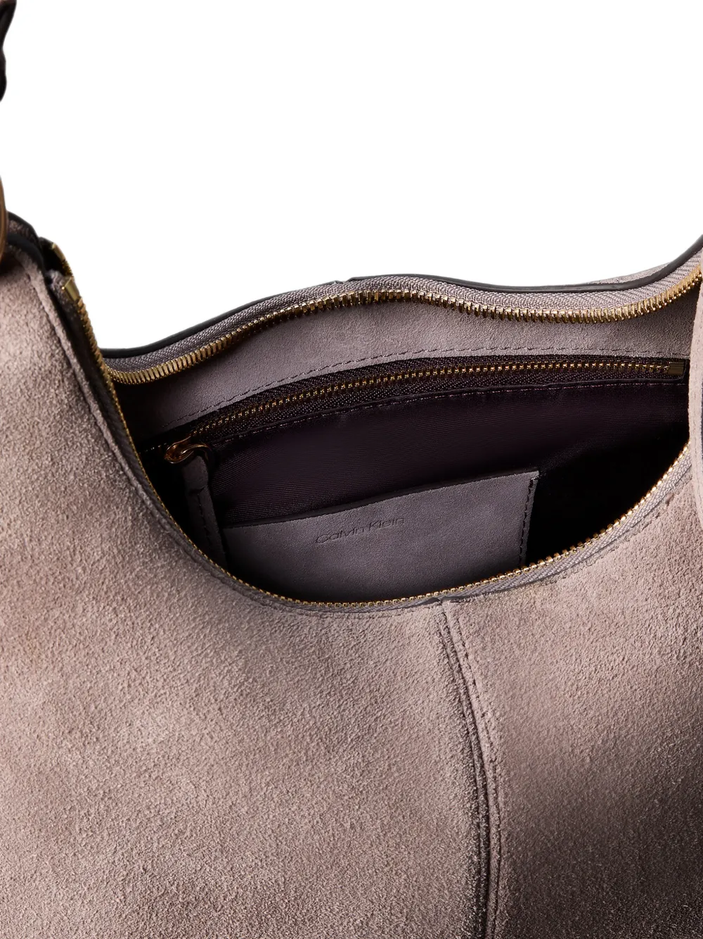 Calvin Klein suede shoulder bag Beige