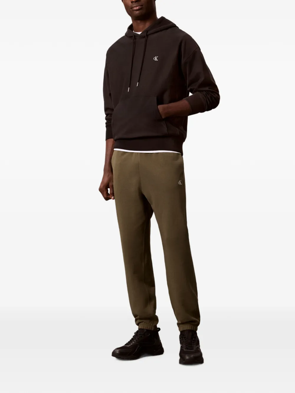 Calvin Klein logo-print track pants Groen
