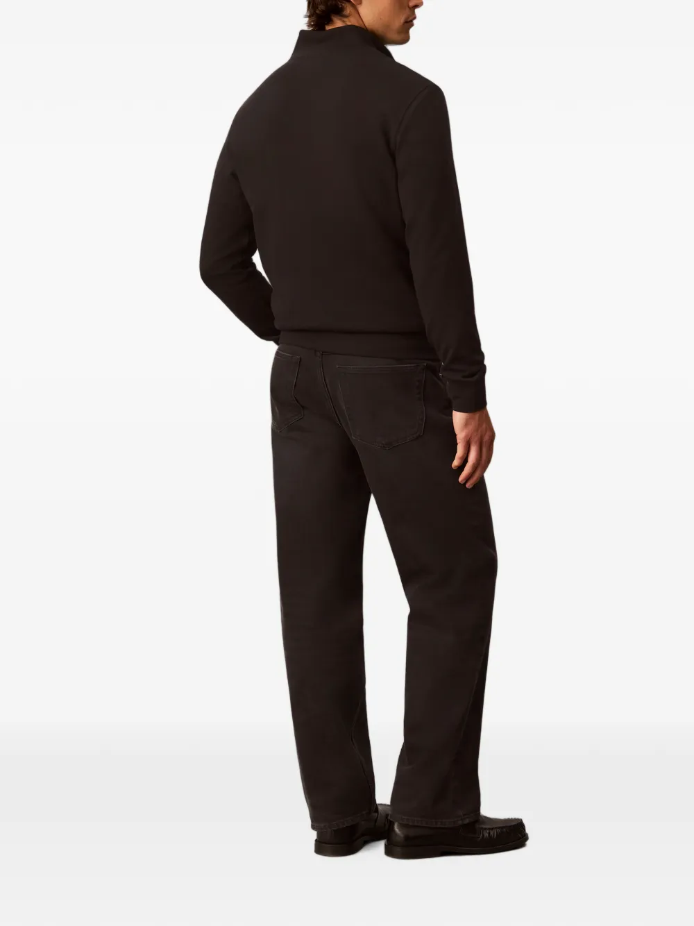 Calvin Klein Trui met logo-patch en kwartrits Zwart