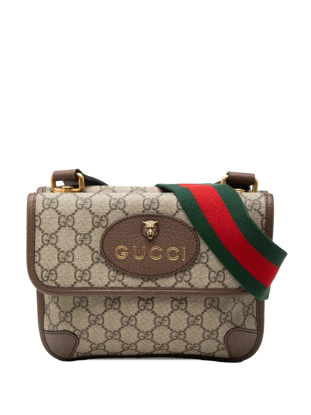Gucci Pre-Owned 2016-2026 Small GG Supreme Web Neo Vintage Double Flap Messenger Bag crossbody bag - Toni neutri