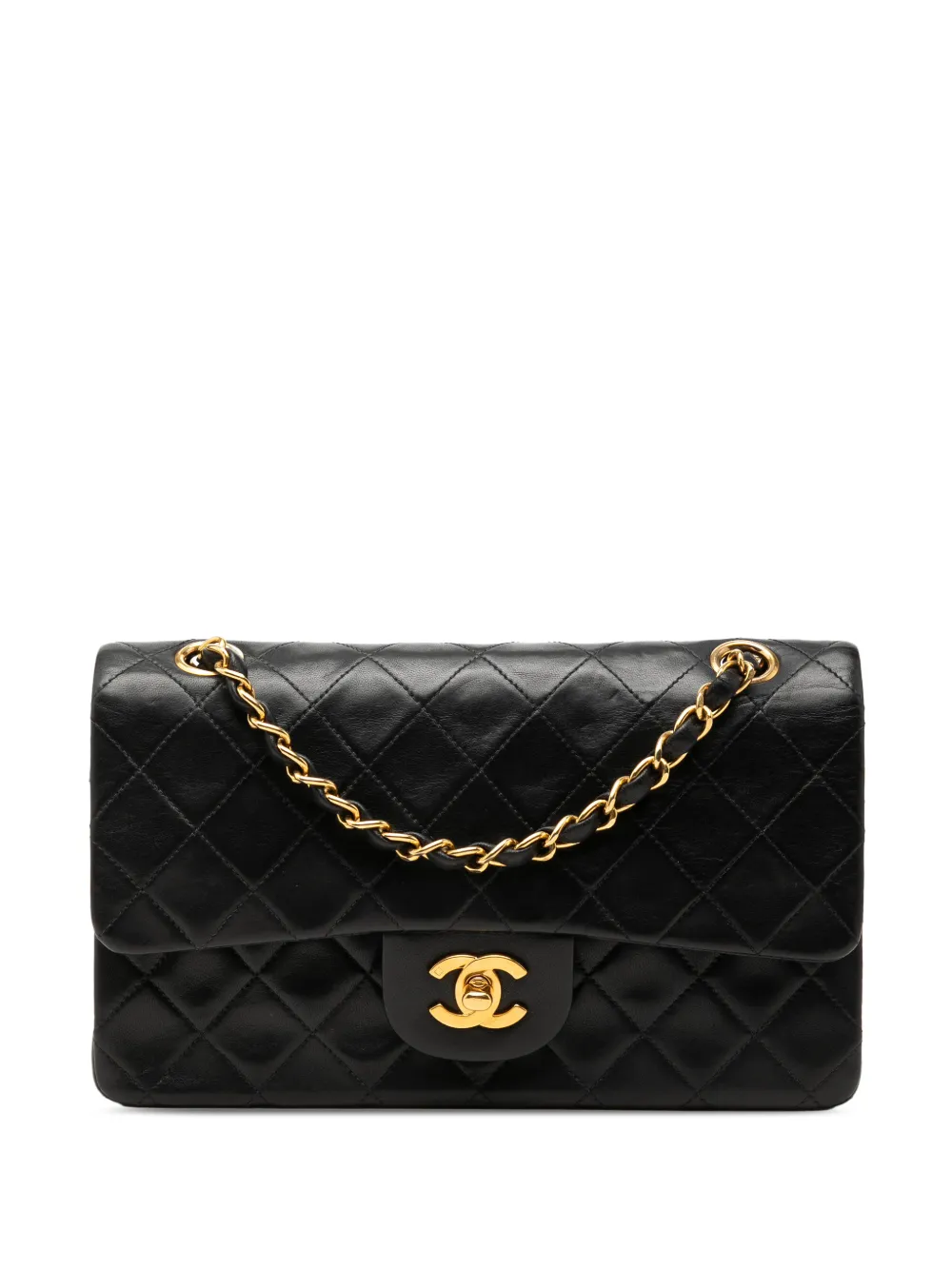CHANEL Pre-Owned 1996-1997 Small Classic Lambskin Double Flap shoulder bag - Black