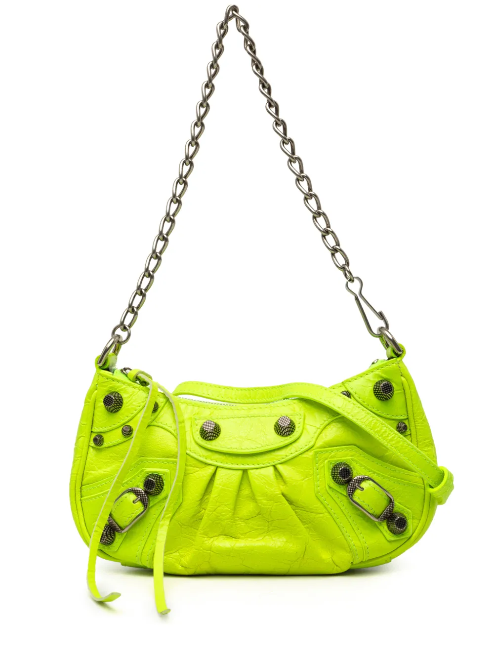 Balenciaga Pre-Owned 2022 Mini Lambskin Motocross Le Cagole satchel - Giallo