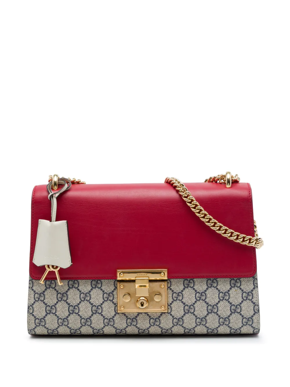Gucci Pre-Owned 2016-2026 Medium GG Supreme Padlock shoulder bag - Rosso