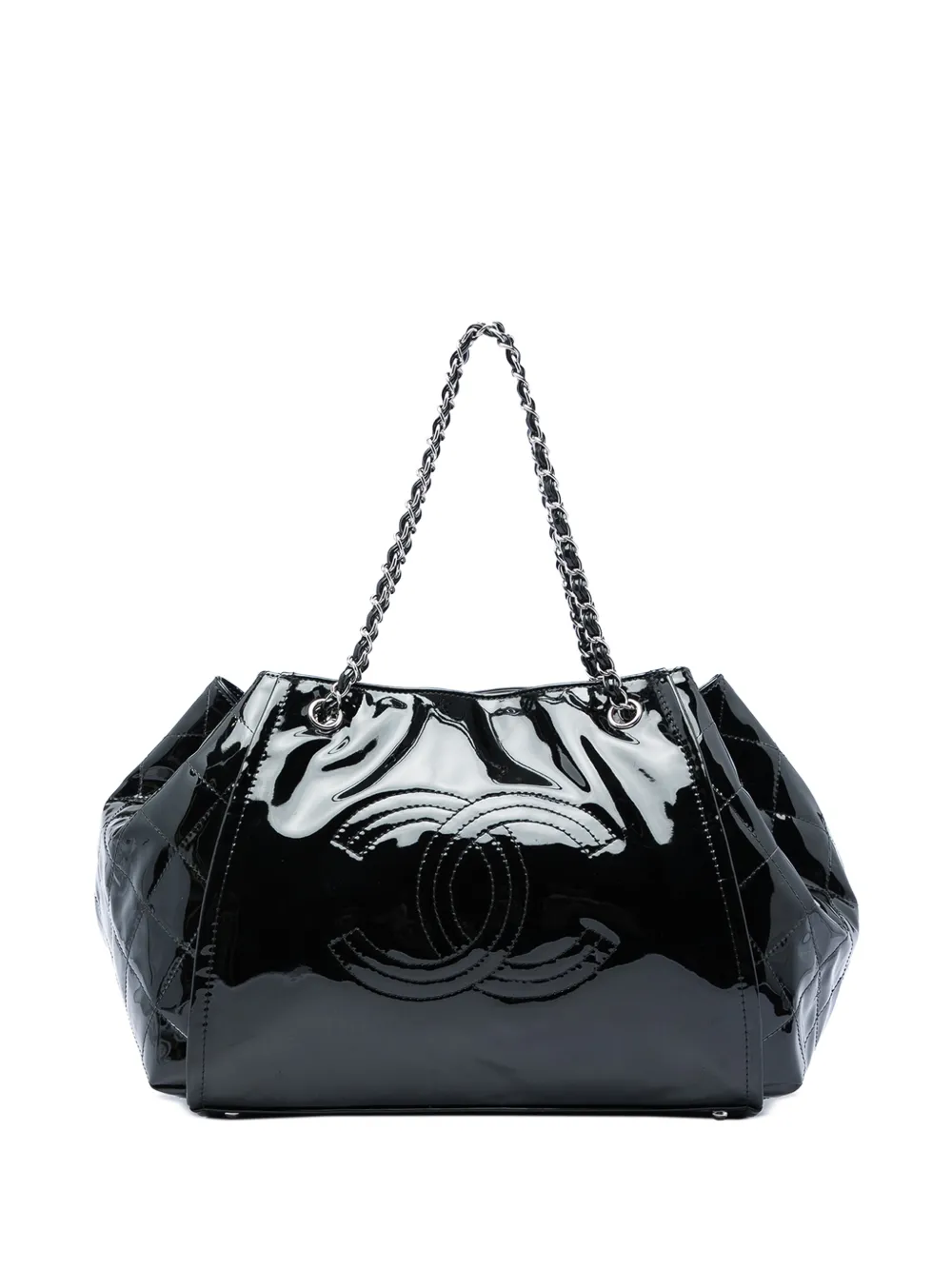 CHANEL Pre-Owned 2010-2011 Patent Lipstick Ligne Accordion tote bag - Nero