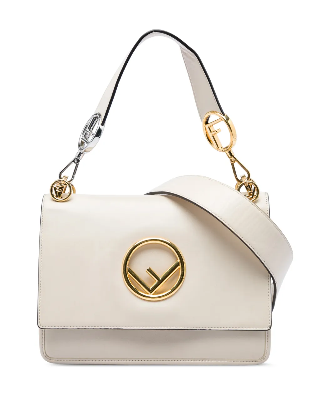 Fendi Pre-Owned 2010-2026 Smooth Leather Kan I F satchel - Bianco