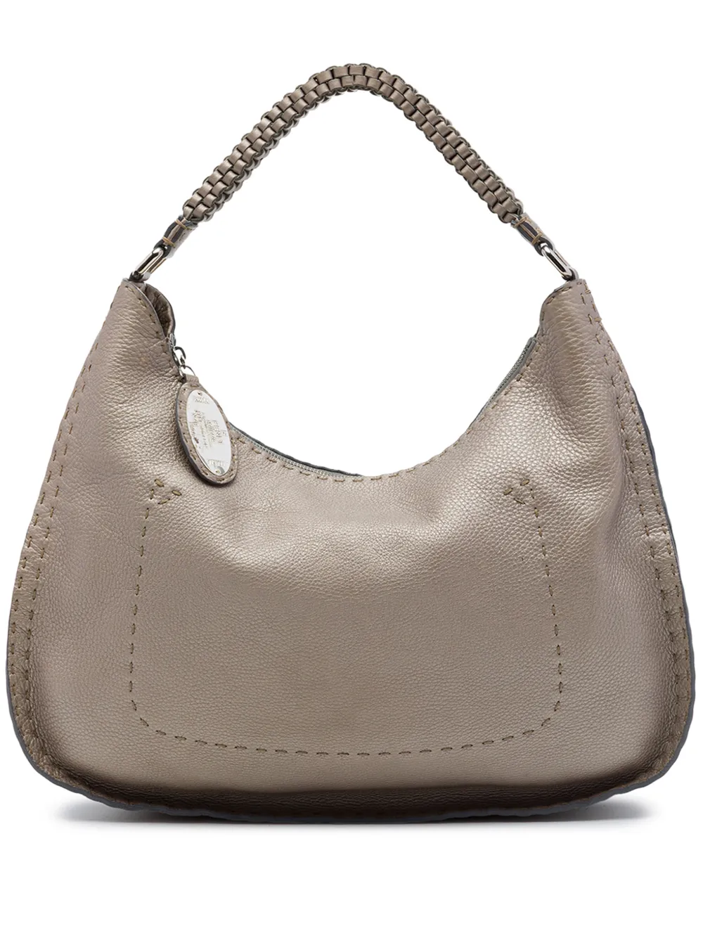 Fendi Pre-Owned 2000-2010 Metallic Pebbled Leather Selleria shoulder bag - Marrone