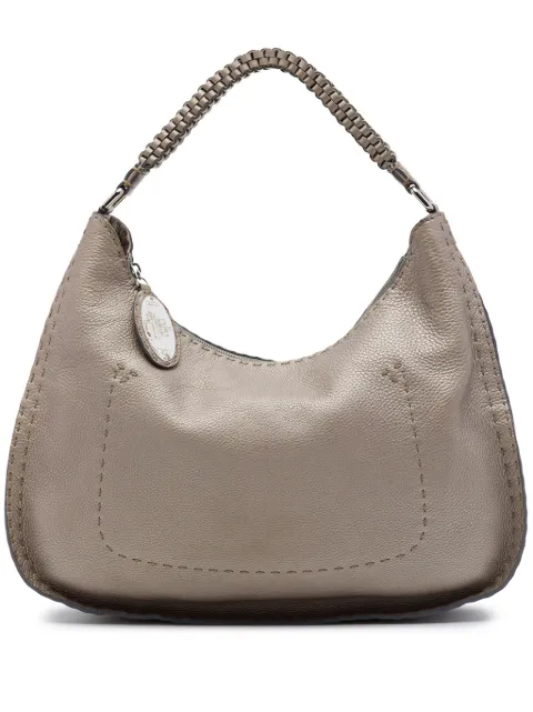 Fendi Pre-Owned 2000-2010 Metallic Pebbled Leather Selleria shoulder bag