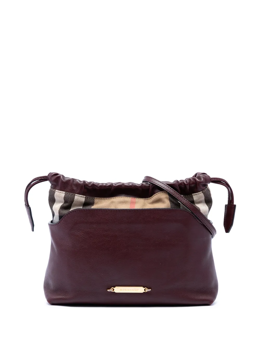 Burberry Pre-Owned 2000-2017 House Check Canvas and Calfskin Little Crush crossbody bag - Rosso