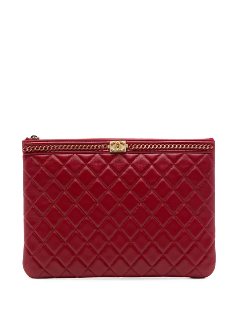 CHANEL Pre-Owned 2017-2018 Medium Quilted Lambskin Chain Boy O Case clutch bag