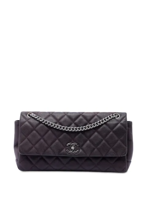 CHANEL Pre-Owned 2012 Matte Quilted Caviar Leather Lady Pearly Flap crossbody bag