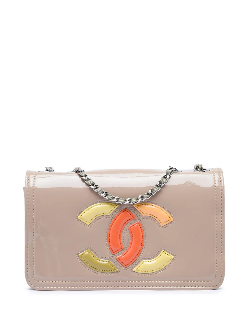 CHANEL Pre-Owned 2011 Ligne Flap Schultertasche aus Lackleder - Nude