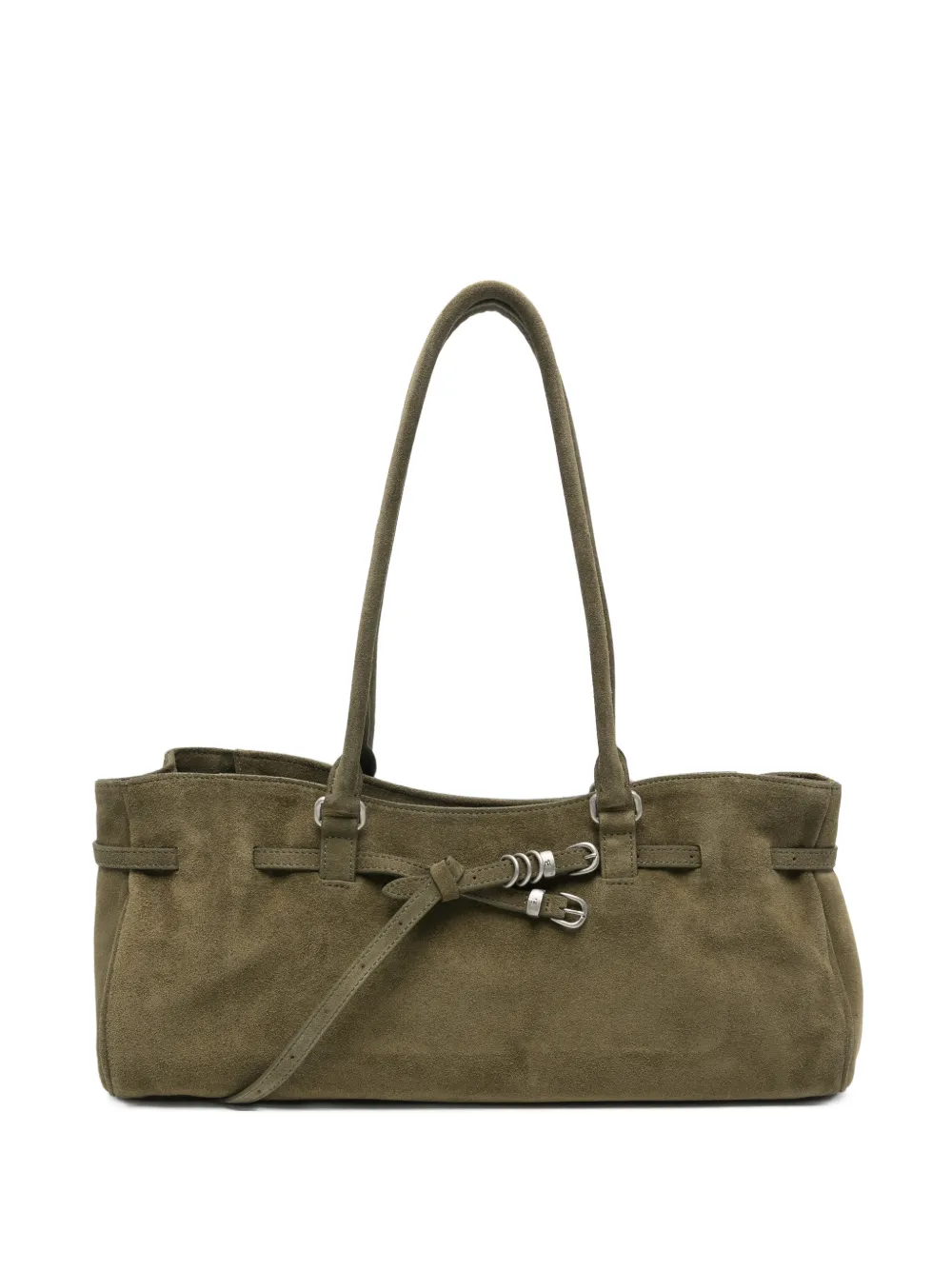 Marge Sherwood buckle-detail suede shoulder bag - Verde