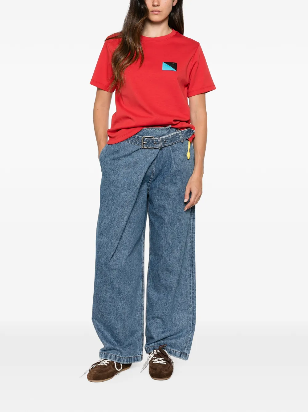LOEWE Logo-patch T-shirt in Red, view 2