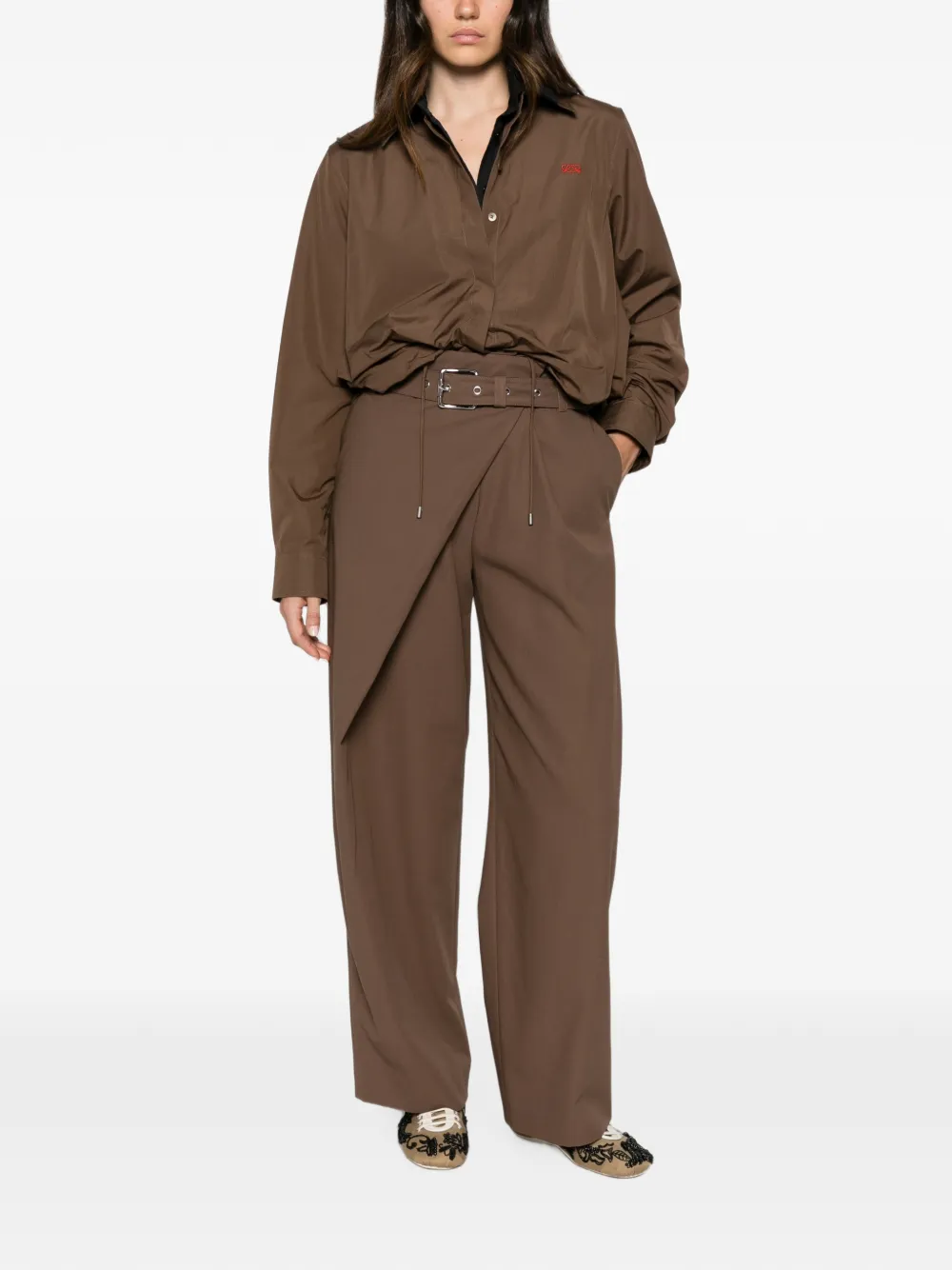 LOEWE Wikkelbroek met ceintuur Bruin