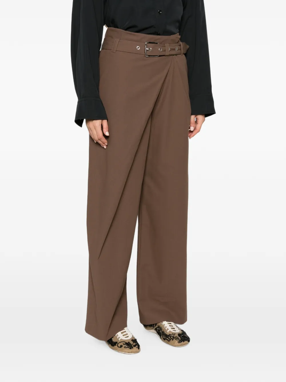 LOEWE Wikkelbroek met ceintuur Bruin