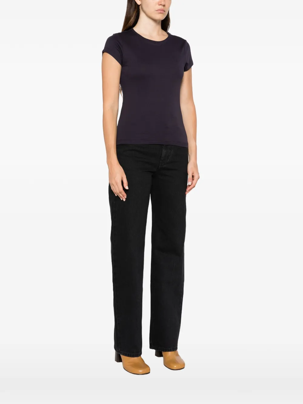 LOEWE T-shirt met strikdetail en Anagram-borduurwerk Blauw