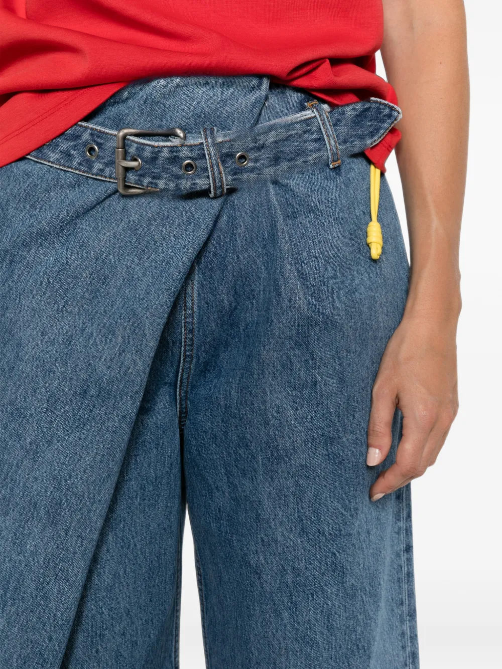 LOEWE Jeans met ceintuur en wikkelvoorkant Blauw