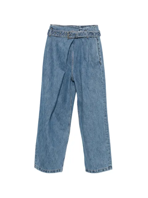 LOEWE belted wrap-front jeans