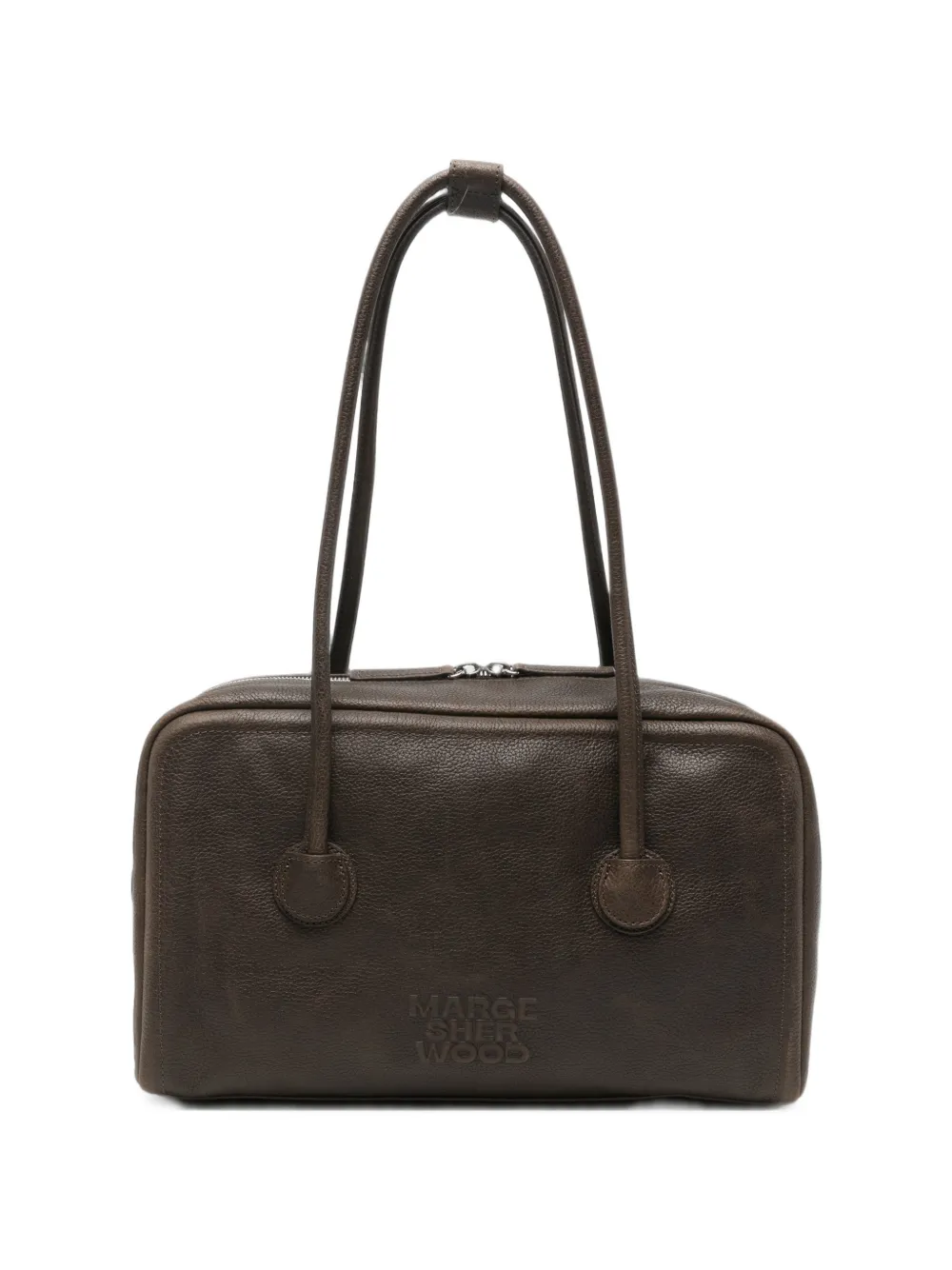 Marge Sherwood logo-embossed pebbled tote bag - Marrone
