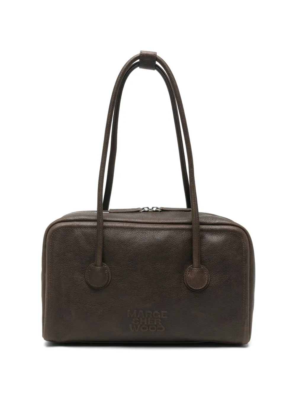 Marge Sherwood sac à main en cuir à logo embossé - Marron