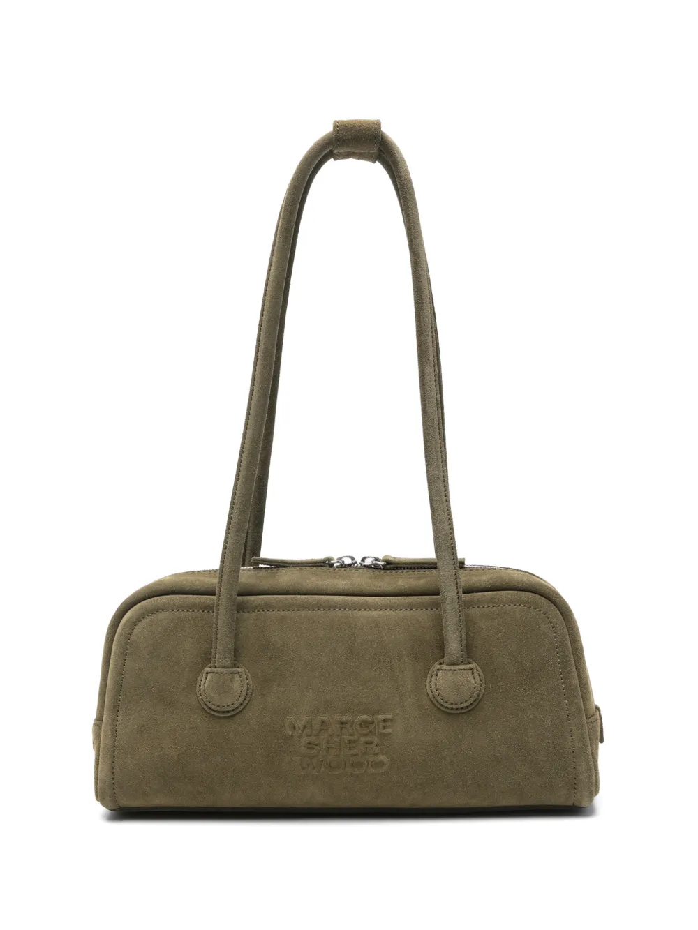Marge Sherwood sac à main en daim à logo embossé - Vert