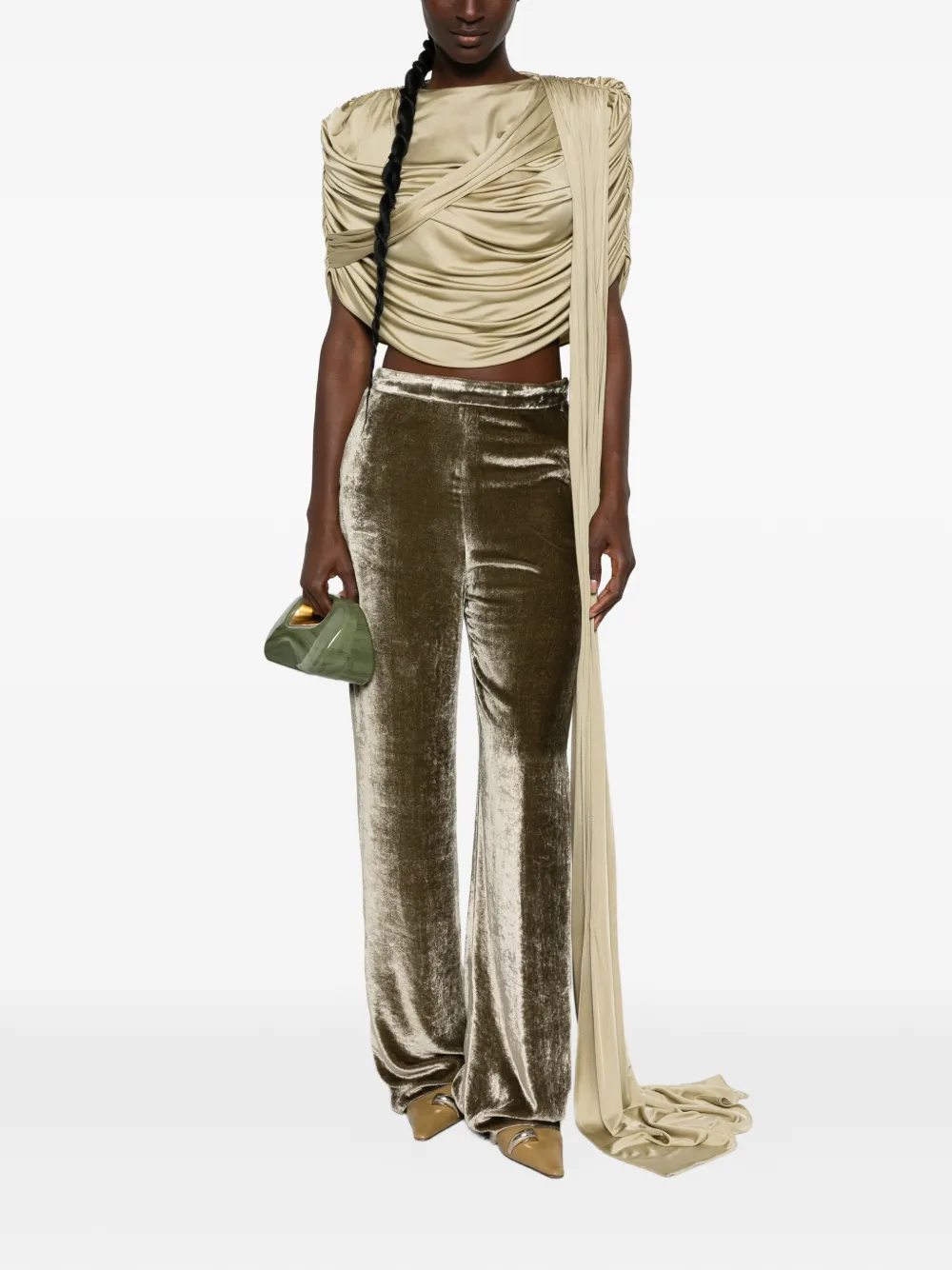 ETRO Broek met fluwelen-effect Groen