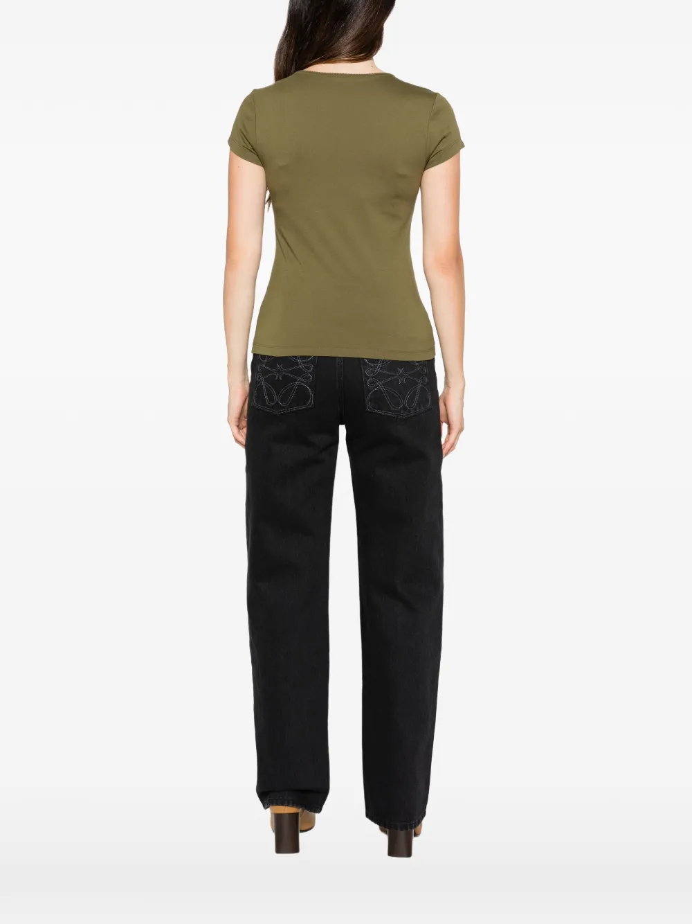 LOEWE T-shirt met borduurwerk Groen