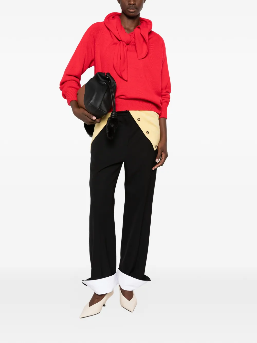 LOEWE Broek met omgeslagen taille Zwart