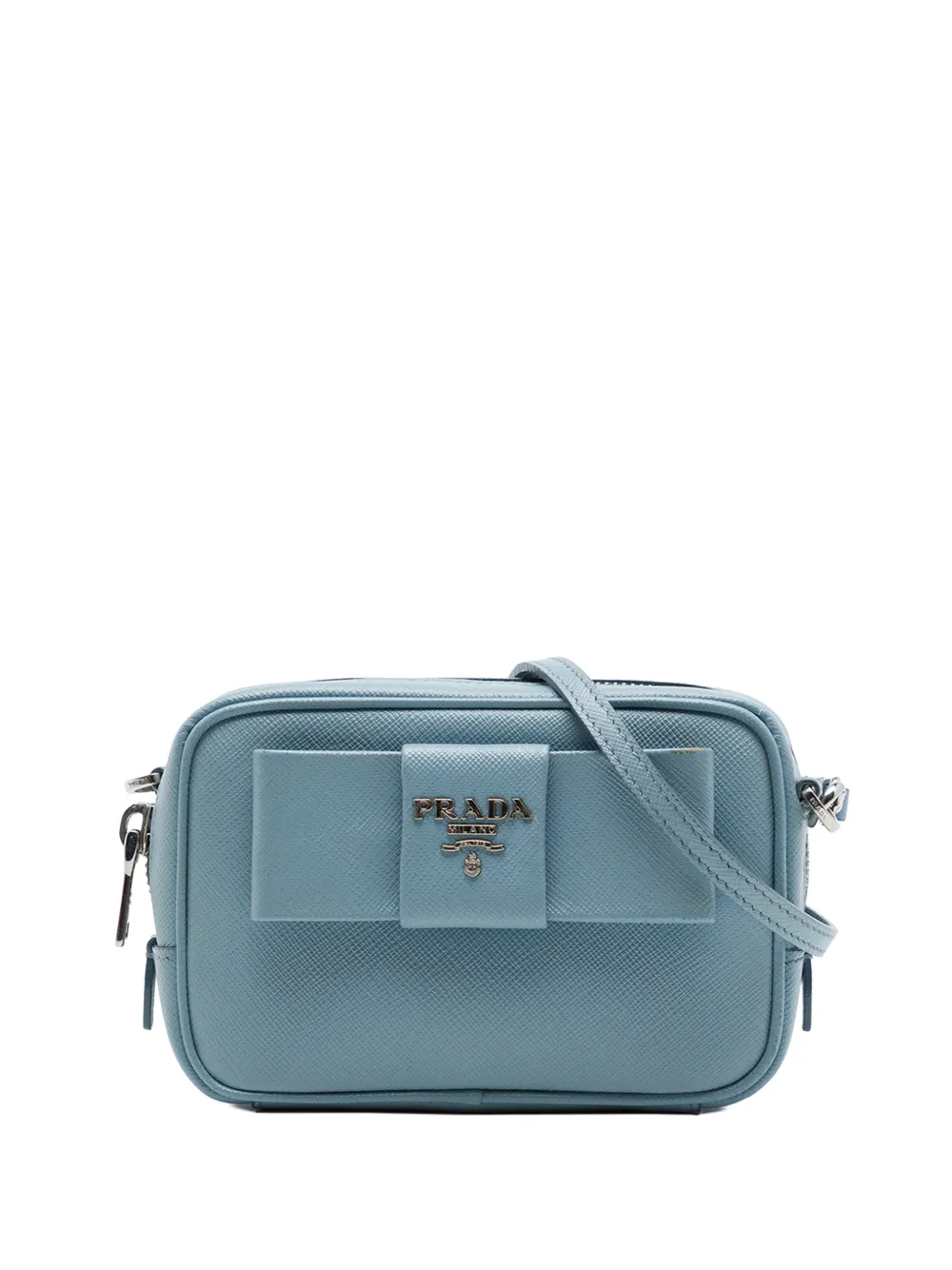 Prada Pre-Owned 2013-2026 Saffiano Fiocco Bow Camera Bag crossbody bag - Blu