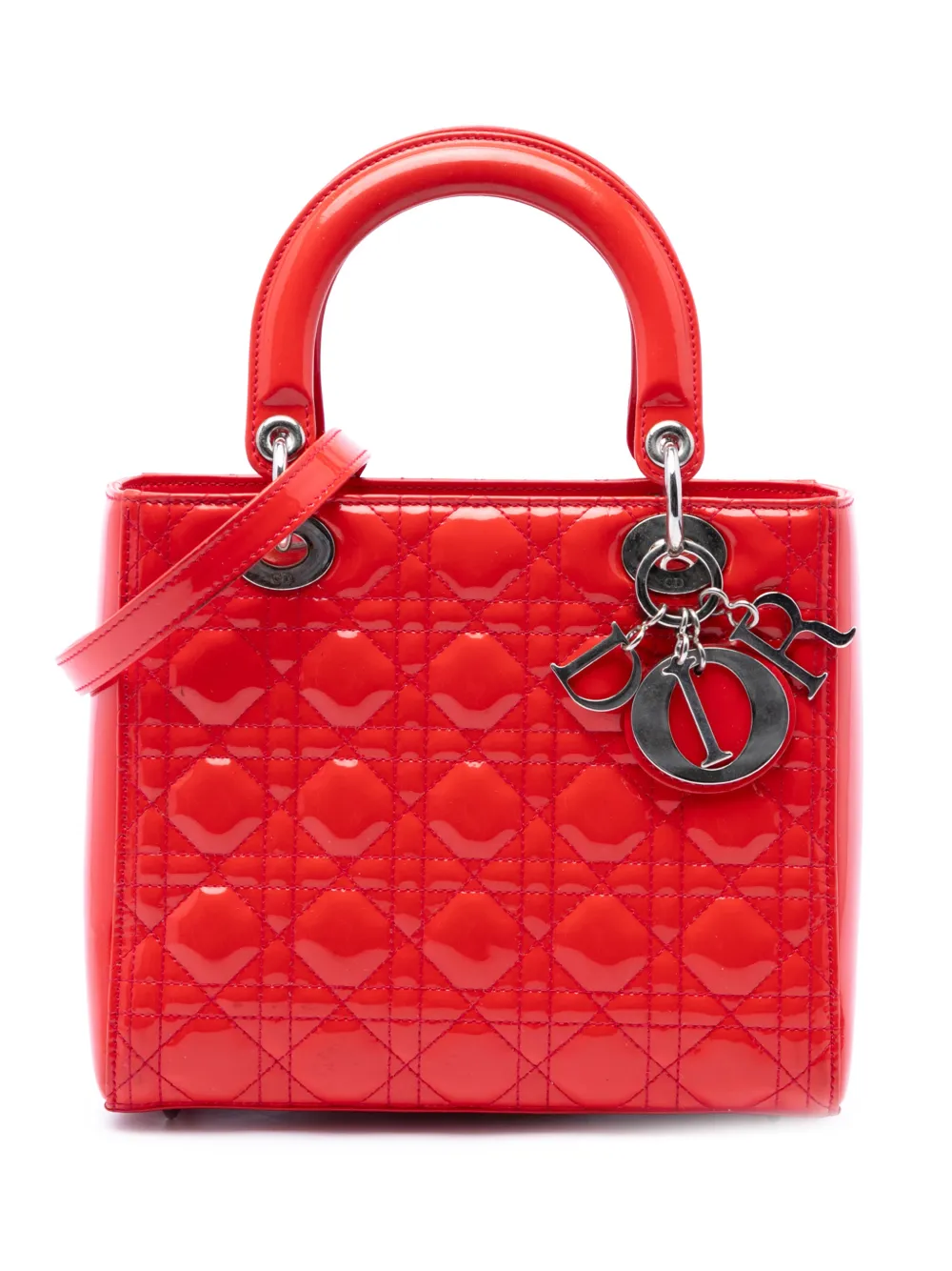 Christian Dior Pre-Owned 2012 mittelgroße Cannage Lady Dior Satchel-Tasche - Rot