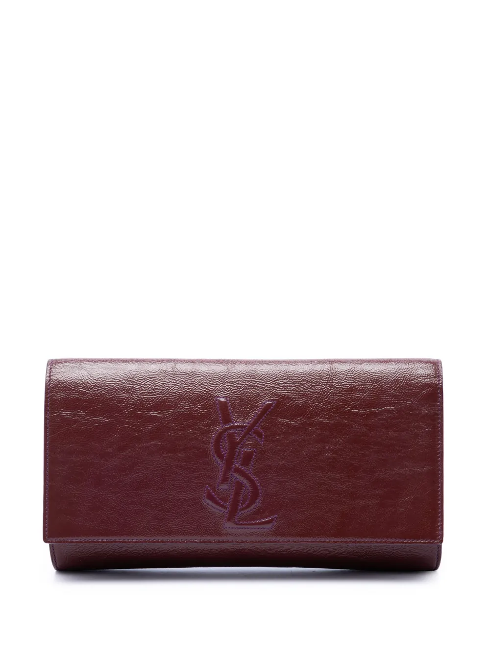 Saint Laurent Pre-Owned grande pochette Belle De Jour texturée et vernie à monogramme (2017) - Rouge