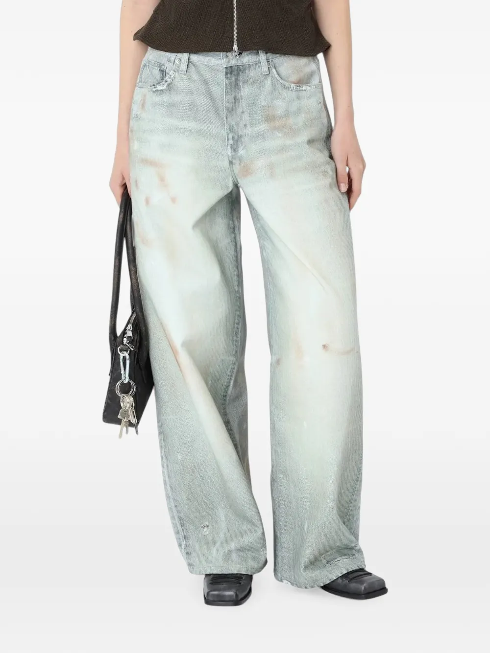 Won Hundred Lyon baggy jeans met print Blauw