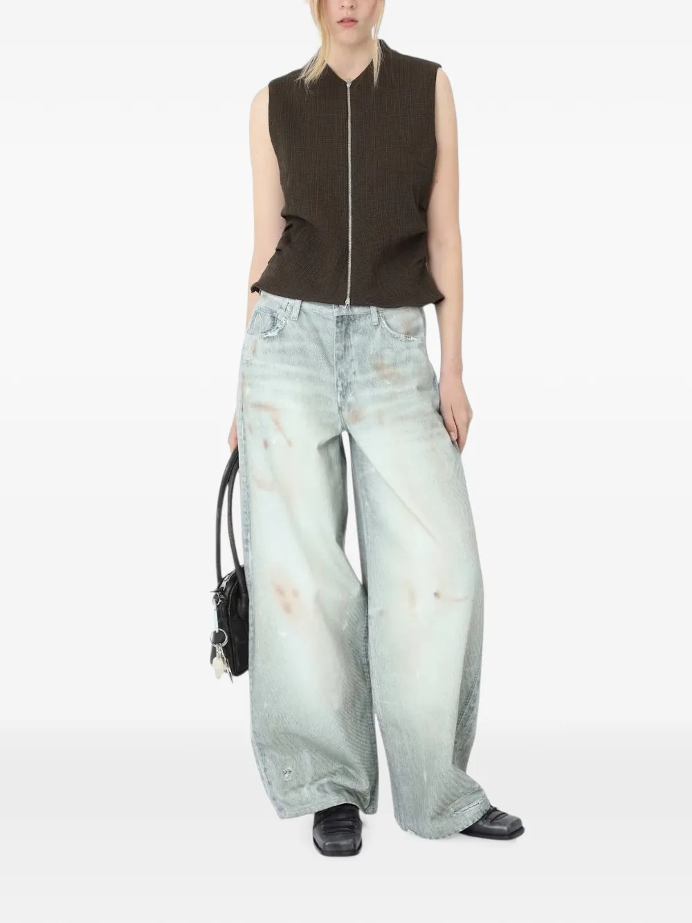 Won Hundred Lyon baggy jeans met print Blauw