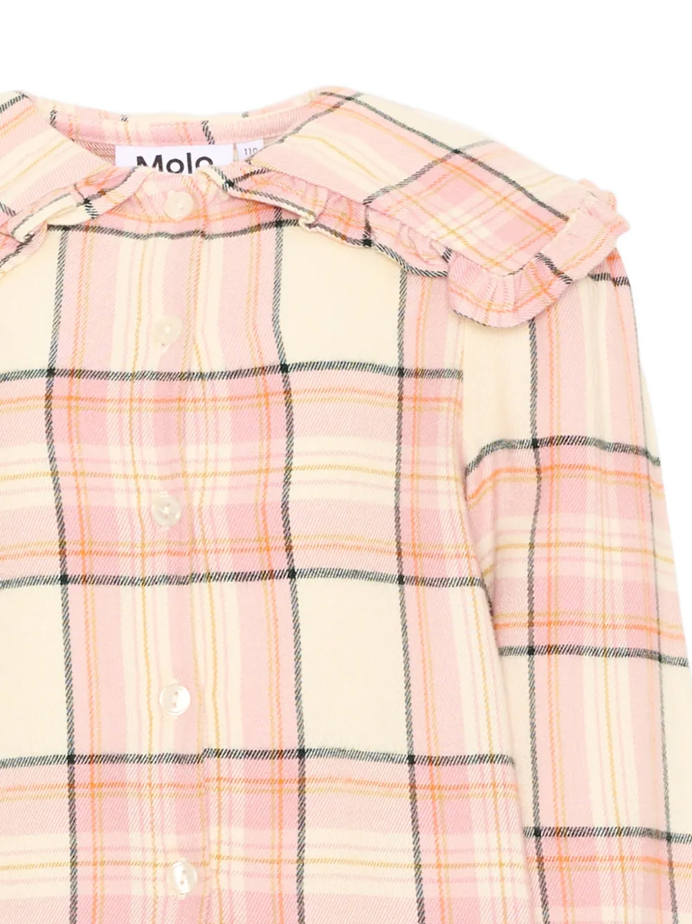 Molo Rolanda ruffled-collar checked shirt Roze