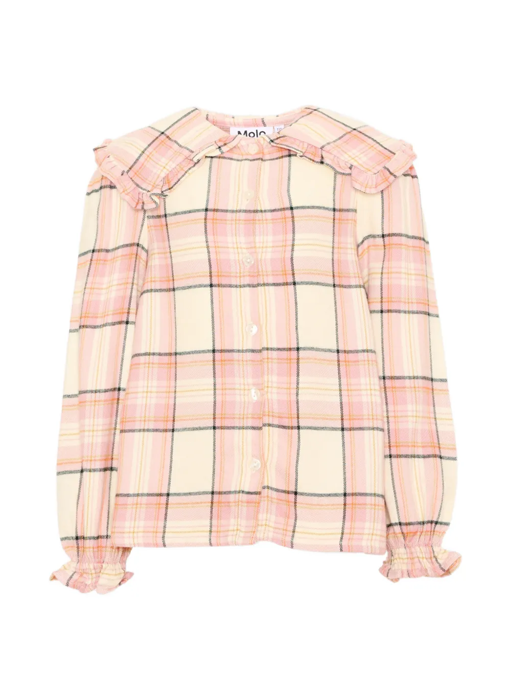 Molo Rolanda ruffled-collar checked shirt - Rosa