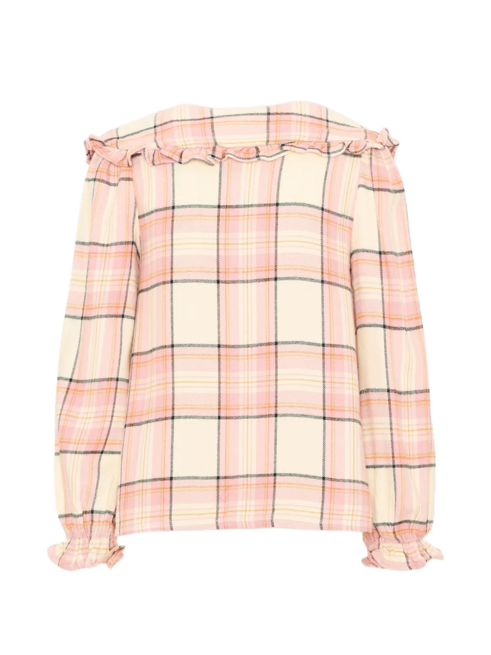 Molo Rolanda ruffled-collar checked shirt Roze